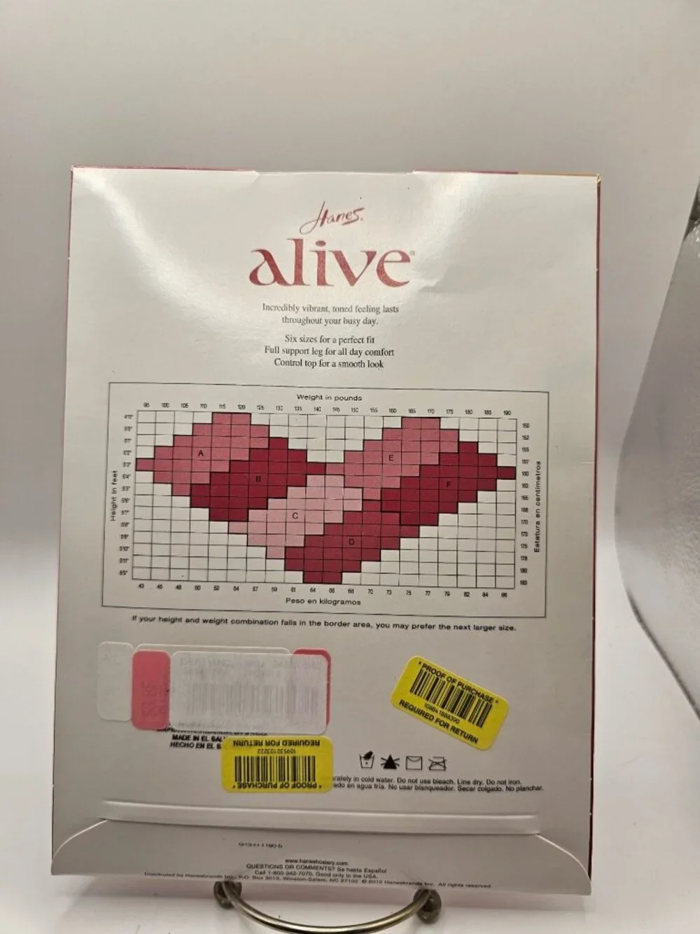 Hanes Alive Full Support Control Top Pantyhose‎ Size C Barely There
